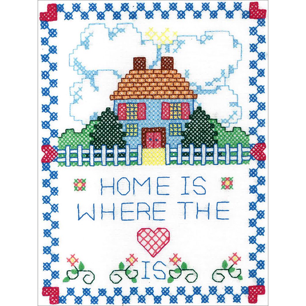 Bucilla Stamped Embroidery Kit 8"X10"Home Is Where The Heart It