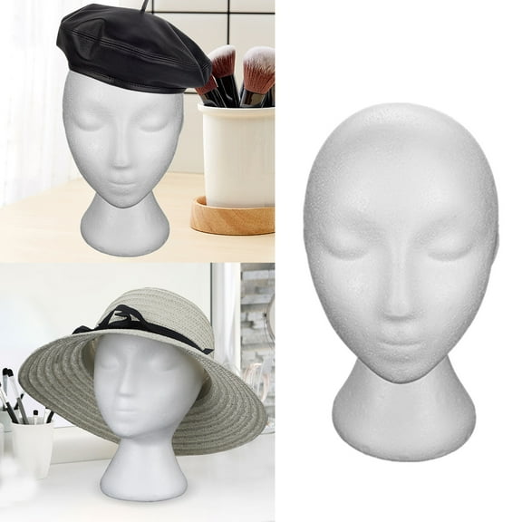 Female Styrofoam Mannequin Head Foam Wig Display Stand Hat Glasses Headform Salon Hair Styling Model Store Window Decoration for Wigs Accessories