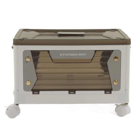 Portable Foldable Storage Bin with Wheel Base, 1-Level Organizer Container Stack & Roll