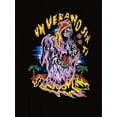 thumbnail image 2 of Women's Fun Skull Graphic Tee - Casual Crew Neck Short Sleeve T-Shirt, Stretchy & Breathable Polyester Blend, Perfect for Summer, 2 of 6