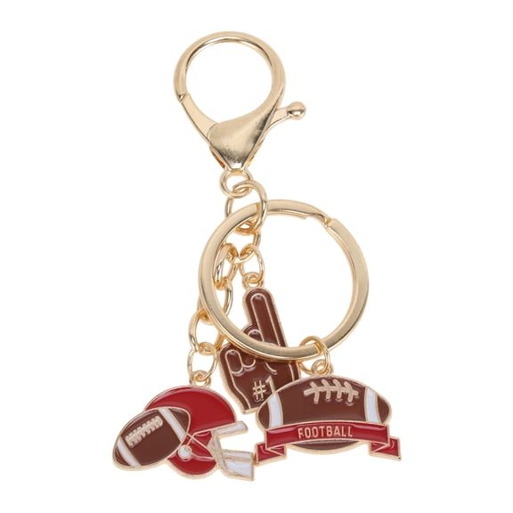 Unique Bargains 1 Pc Handbag Charms Keychains Football Bag Accessories Reddish Brown