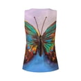 thumbnail image 5 of Wukai Oil Painting Beautiful Butterfly Print &nbsp;Women's Workout Tank Top Mesh Yoga Shirts Athletic Running Tank Tops Athletic Gym Shirts - Small, 5 of 8