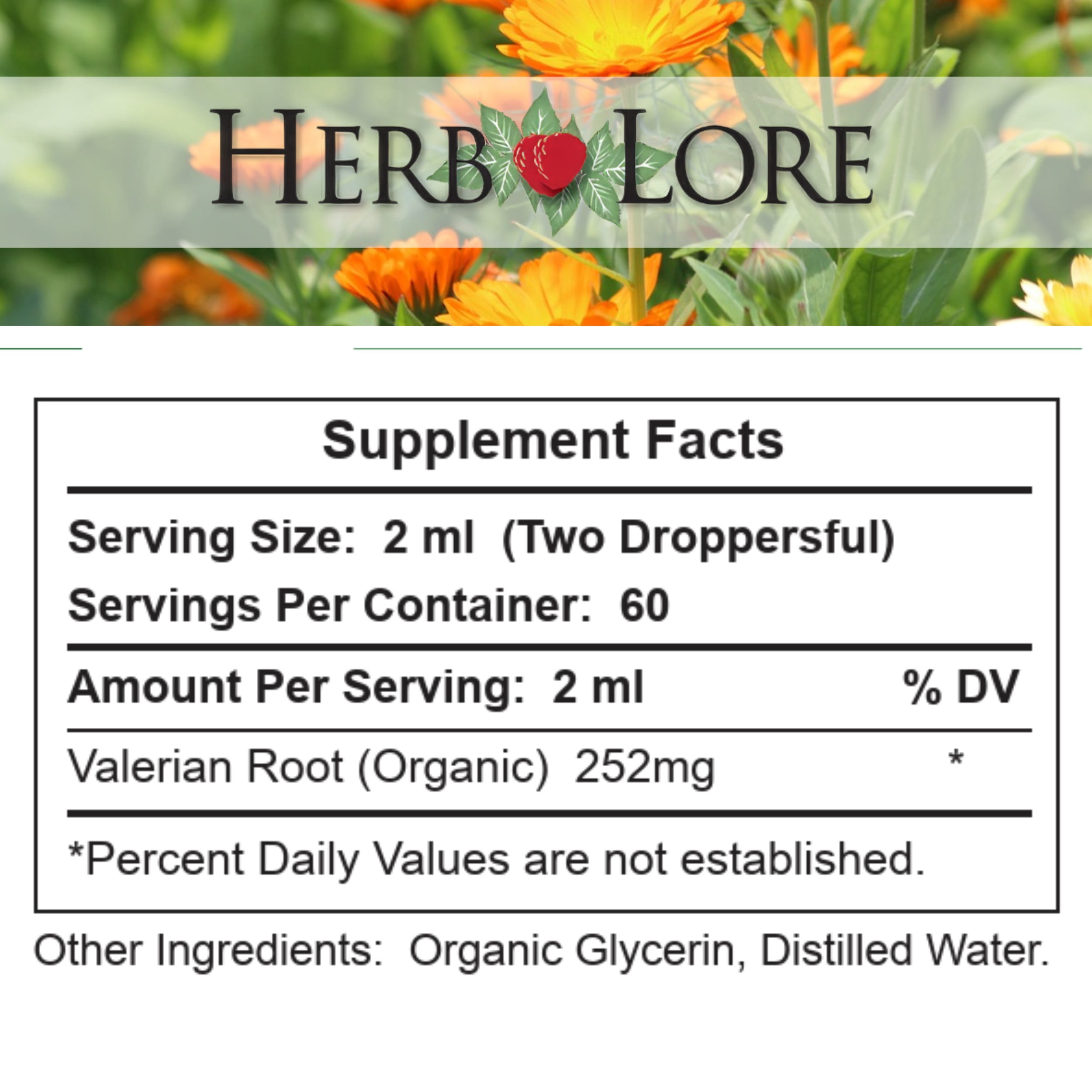 Herb Lore USDA Organic Valerian Root Tincture - Liquid Sleep Aid Drops for Adults & Kids - Alcohol Free (4 fl oz)