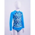thumbnail image 3 of Alvivi 2PCS Kids Girls Swimsuit Set Long Sleeves Rash Guard Shirt Top Ruffles Bottom Bathing Suit Colorful Blue 10, 3 of 7