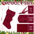 thumbnail image 2 of Dalrosia 2PCS Bow Christmas Stockings, 18in Velvet Christmas Stocking Hanging Xmas Tree Decor for Fireplace Holiday Festival Party Ornament(, 2 of 5