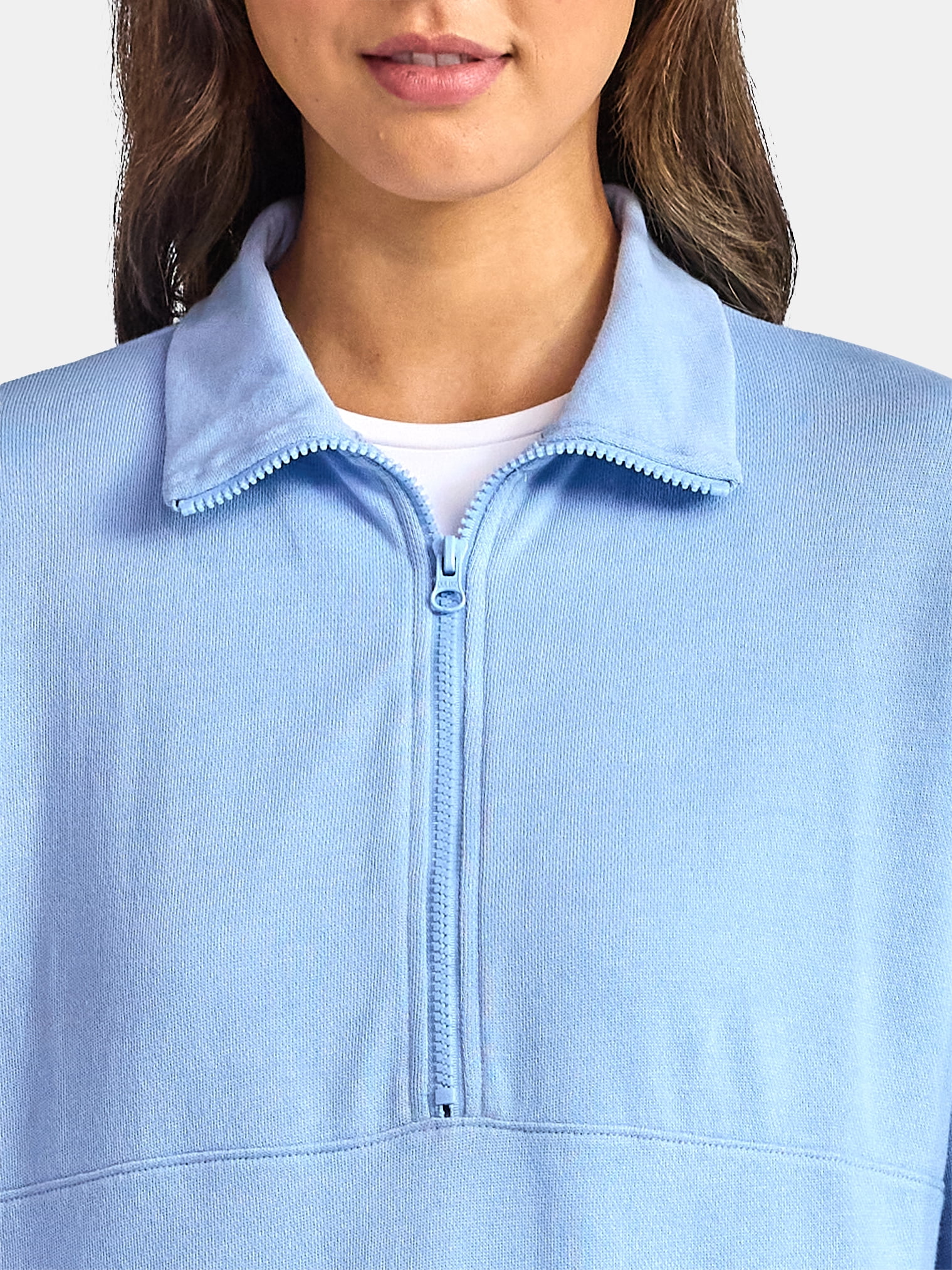 Time and Tru Women's Half Zip Fleece Sweatshirt, Sizes XS-XXXL