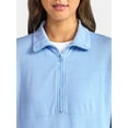 thumbnail image 4 of Time and Tru Women's Half Zip Fleece Sweatshirt, Sizes XS-XXXL, 4 of 5