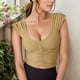 thumbnail image 2 of Sujetador deportivo largo acolchado para mujer - Top de entrenamiento de yoga con aberturas, camiseta sin mangas con tirantes para gimnasio, 2 of 5