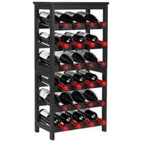 VEVOR 24 Bottle Wine Rack, 6-Tier, Freestanding Floor Display Wine Storage Shelves with Table Top, Easy Assembly Rack Shelf, Premium Material, for Kitchen Cellar Bar Dining Room Living Room, Black