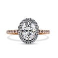 thumbnail image 2 of AFFY Solitaire Engagement Ring | Center 8X6MM Oval Cut Lab Created Moissanite Promise Rings For Women In 14K Solid Rose Gold Jewelry Gift for Her, Ring Size 9.5, 2 of 5
