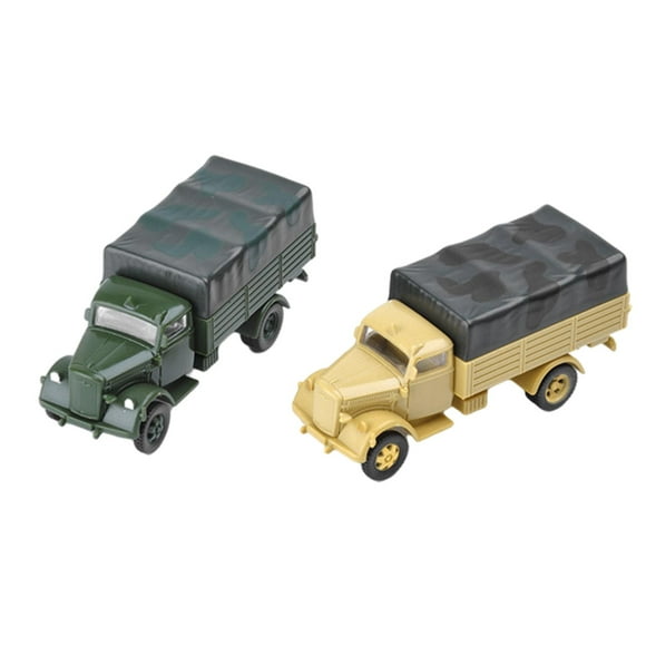Set of 2 1:72 4D Assemble Truck Simulation Chariot 80 Wheeled Sand Table Toy Micro Landscape Car Vehicle Model Toy Collectibles Educational Toy