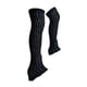 thumbnail image 5 of Calentadores de piernas para patinaje artístico sobre hielo Calcetines altos sin pie Calcetines ligeros Mantener tejido Patinaje Negro, 5 of 9