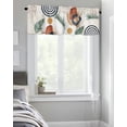 thumbnail image 4 of Kitchen Cafe Valance Curtain for Small Windows,Mid Century Abstract Plant Leaves Rod Pocket Short Valances Bohemian Geometric Line Art Window Treatment Panel for Living Room/Bedroom/Bathroom,54x18in, 4 of 9