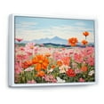 thumbnail image 2 of Designart "Mountain'S Zinnias Charms I" Zinnias Floater Framed Canvas Prints, 2 of 5