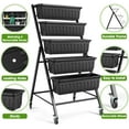 thumbnail image 4 of Suyncll Vertical Raised Garden Bed Planter Box, 5 Tiers Vertical Garden Planter with Drainage System and 4 Hooks for Plants Vegetables Flowers (Black with Wheels), 4 of 18