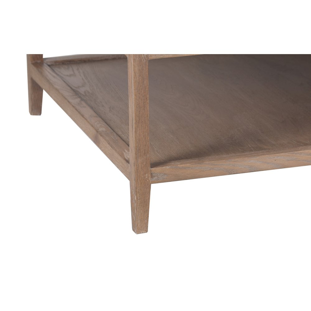 Porter Designs Lowell Solid White Oak Wood Coffee Table - Brown