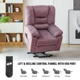 thumbnail image 5 of PAPROOS Lift Chairs for Elderly Seniors, Fabric Power Lift Recliner Chair with Remote Control and Side Pocket, Heavy Duty Electric Recliners, Modern Recliner Sofa for Living Room, Brown, 5 of 13