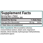 Bronson Zinc 60 mg, 250 Tablets