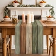 thumbnail image 2 of Table Runner 108 Inches Long for Kitchen Dining, Farmhouse Sage Green Brown Dresser Scarf Farmhouse, Dining Table Decorations for Wedding/Parties, Vintage Wooden Striped 13 x 108 In, 2 of 8