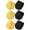 Black and Yellow, variant on Women's Cotton Forefoot Toe Cover Socks, 6 Pairs Invisible Half Socks for High Heels Daily Wear Free Size White & Coffee