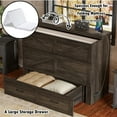 thumbnail image 3 of Bellemave Full Size Farmhouse Murphy Bed Frame with Charging Station and Storage Drawer Foldable Cabinet Platform Bed for Guest Room or Home Office (Full Size, Rustic Gray), 3 of 11