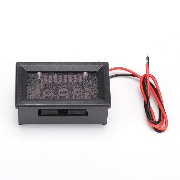 Medidor de voltaje de CC para electromóvil digital, pantalla de batería de litio, voltímetro de 12 V a 72 V (rojo)