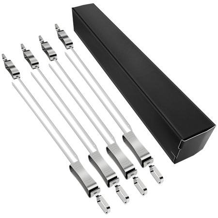 Eummy 8pcs Barbecue Skewers 16.5inch Length Roast Sticks Stainless Steel BBQ Sticks Reusable Kebab Skewers Camping Cave Tools Set for Meat Shrimp Chicken Veggie