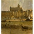 thumbnail image 2 of Frank Edwin Scott 20x21 Black Ornate Framed Double Matted Museum Art Print Titled: Quai De La Seine, St. Gervais Church, 2 of 5