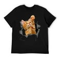 thumbnail image 5 of Tops Orange Cat Torn Cloth Funny Gifts Cat Dad Cat Mom, Cat Lover T-Shirt220gPattern Print Cotton Crew Neck T-Shirt Gift, 5 of 7