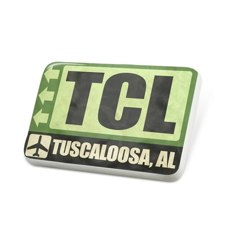 Porcelein Pin Airportcode TCL Tuscaloosa, AL Lapel Badge –