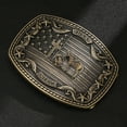 thumbnail image 2 of Western Belt Buckle for Men Women, Vintage Cowboy Cowgirl Texas Rodeo Longhorn Bull, Poker and Horse, 2 of 5