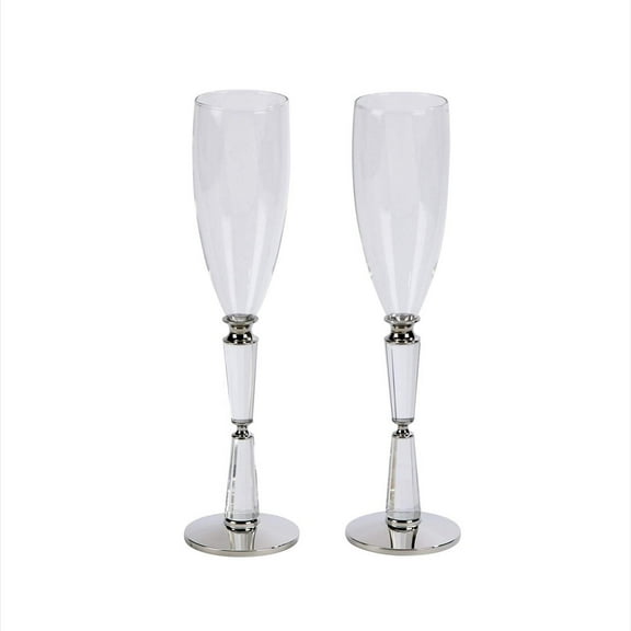 Contemporary Home Living 10.25" Facet Toasting Flutes
