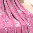 thumbnail image 3 of Pink Butterfly Pattern Blanket,Comfortable Soft Flannel Throw Blanket,All Season,Warm Lightweight Blankets for Sofa Bed Couch Living Room Chair,30"x40", 3 of 4