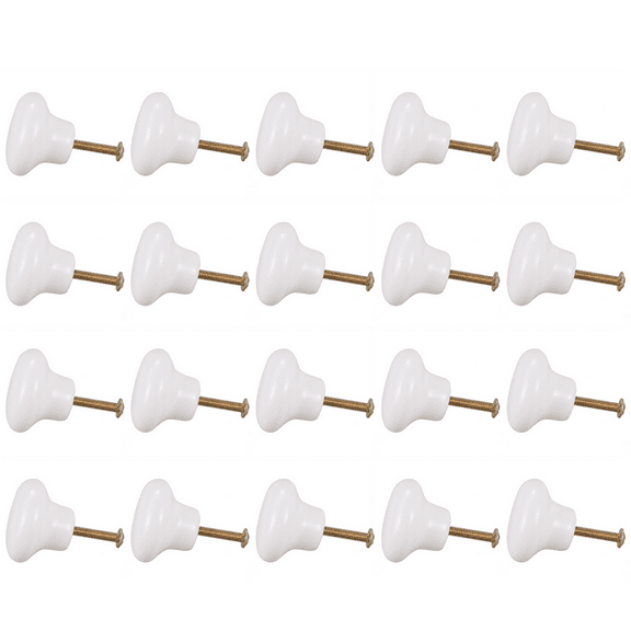 20Pcs Ceramic Door Round Handles Kitchen Cabinet Cupboard Wardrobe Pull Knobs White S