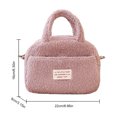 thumbnail image 3 of Bolso informal para mujer con cremallera Bolso bandolera peludo Bolso de ocio para mujer de color sólido suave, 3 of 8