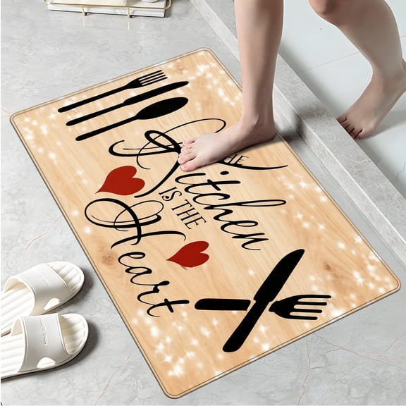 YIMEIS Kitchen apricot background Fall Kitchen Mats, Xmas Winter Seasonal Farmhouse Home Seasonal Decorations Rugs for Floor - 16''*24''in