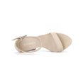 thumbnail image 4 of BLISSFUL STEP Women's Shoes Faux Suede Ankle Strap Open Toe High Chunky Heel Platform Sandals Beige 8, 4 of 8