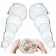 thumbnail image 1 of Couvercles Extensibles en Silicone Souple SM - 12 Paquets Couvercles de Rangement Réutilisables, 1 of 3