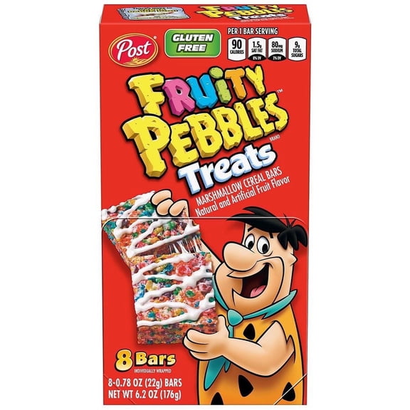 Fruity Pebbles Treats Marshmallow Cereal Bars 0.78 oz x 8 pack Pack of 2
