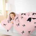 thumbnail image 5 of Homewish Ribbon Bow Tie Bedding Comforter Set,Girls Kawaii Bowknot Twin Comforter Sets,Pink Black Bedding Set For Kids,Breathable Home Decor Reversible,2 Pieces, 5 of 9