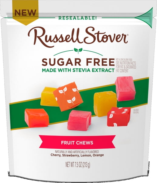 Russell Stover Sugar Free Fruit Chews with Stevia, 3 oz. Bag
