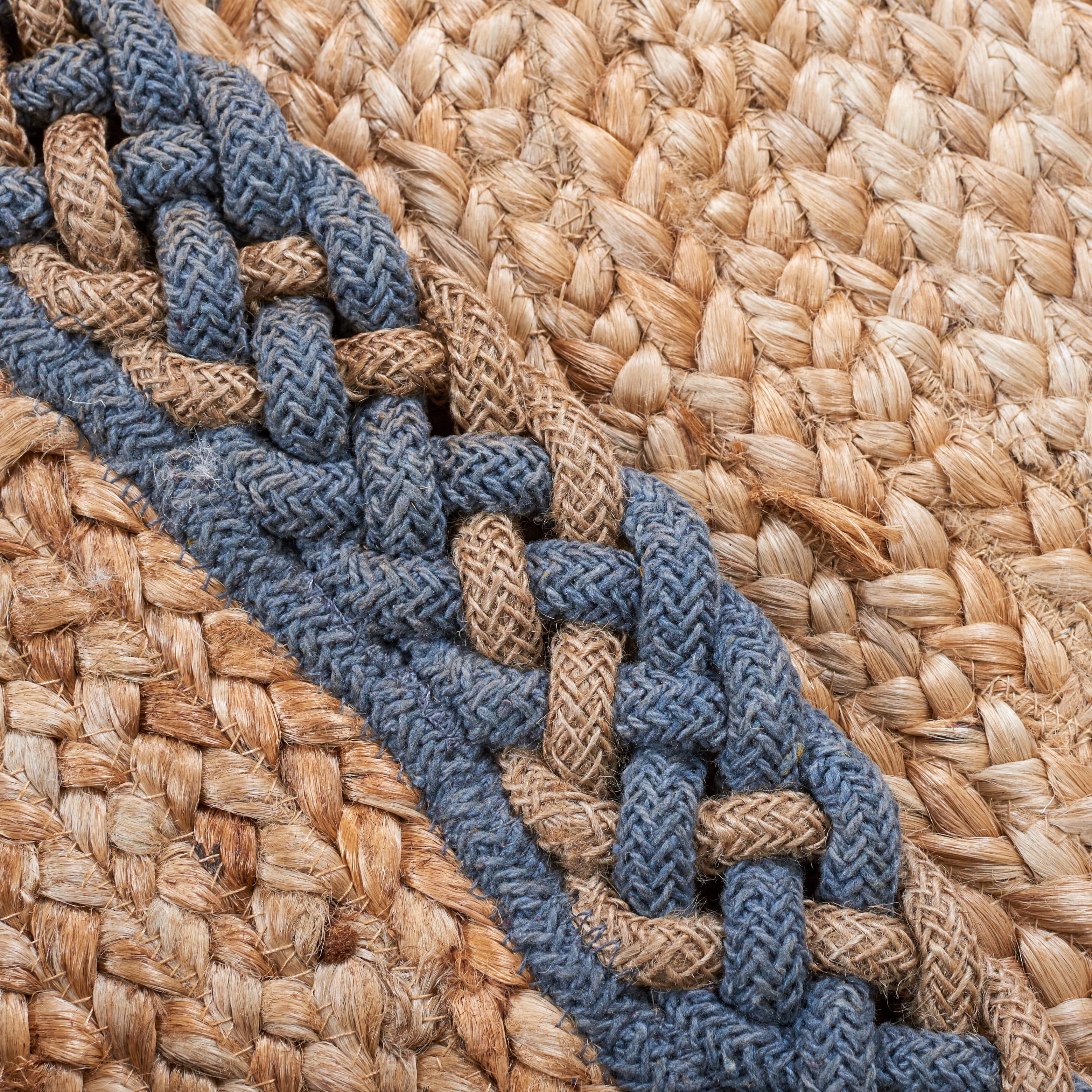 SAFAVIEH Natural Fiber Joshua Bordered Area Rug, Natural/Grey, 5' x 8' Oval
