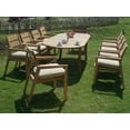 thumbnail image 4 of Teak Dining Set:6 Seater 7 Pc - Large 118" Oval Table And 6 Vellore Stacking Arm Chairs Outdoor Patio Grade-A Teak Wood WholesaleTeak #WMDSVLf, 4 of 4