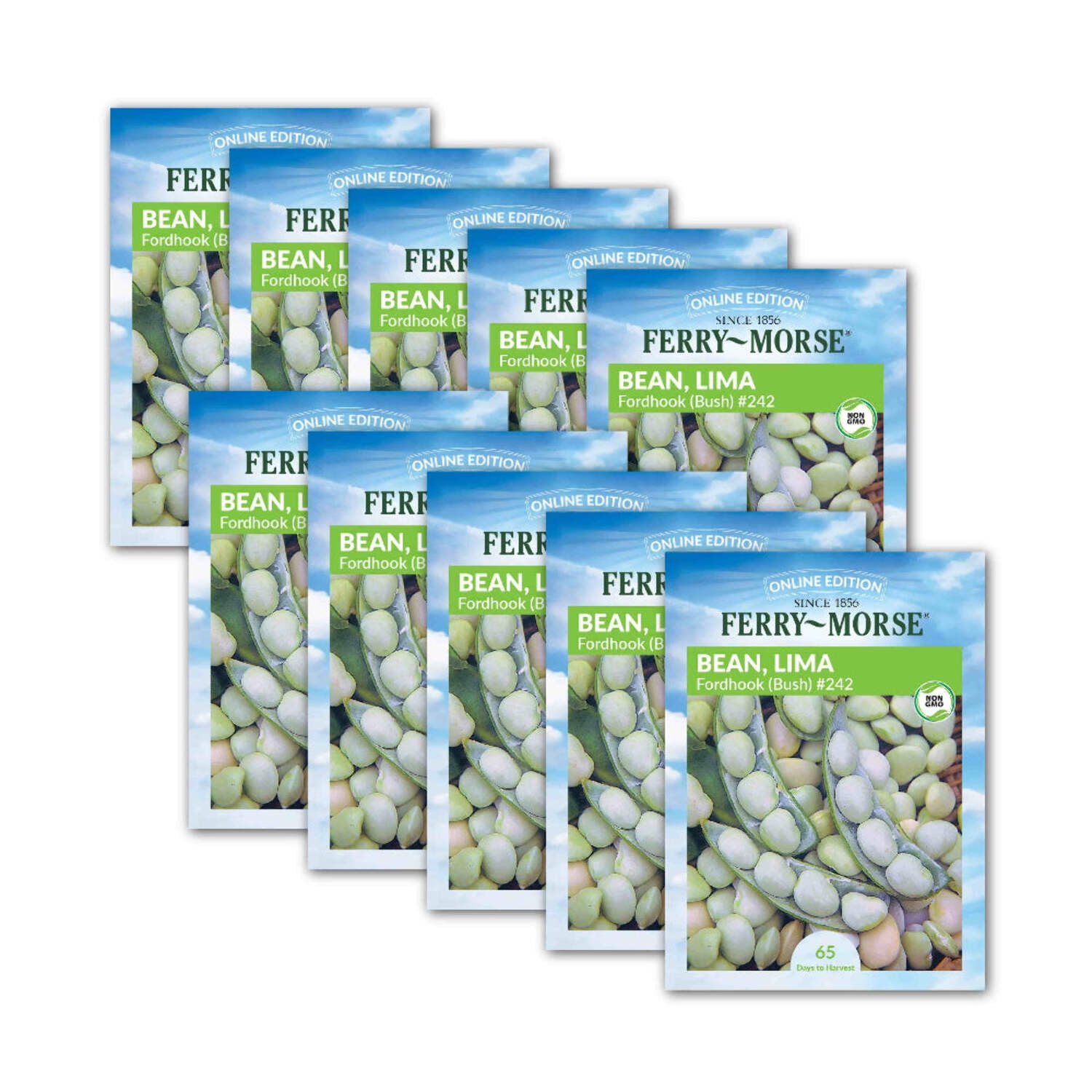Ferry-Morse Online Edition Lima Bean Fordhook Bush Seed Bundle- 10 Pack