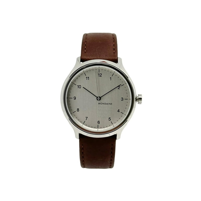 Mondaine Helvetica 40mm Steel Silver Dial Automatic Mens Watch MH1 
