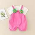 Wjtguo Newborn Baby Boy And Girl's Summer Outfits 3d Floral Print Stretch Shoulder Straps