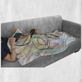thumbnail image 6 of Hair Salon Soft Flannel Fleece Throw Blanket, Hairdresser Concept a Lady Silhouette with Scissor on Pastel Color Backdrop, Cozy Plush for Indoor and Outdoor Use, 70" x 90", Multicolor, by Ambesonne, 6 of 6