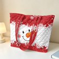 thumbnail image 3 of XYZCANDO Snowman Printed Quilted Handle Tote Bag Large Capacity Winter Holiday Casual Shoulder Purse for Christmas Shopping Travel Daily Use, 3 of 7
