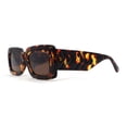 thumbnail image 3 of Womens Simple Mod Rectangle Narrow Plastic Sunglasses Tortoise Brown, 3 of 4