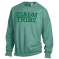 thumbnail image 2 of Men's ComfortWash Green William & Mary Tribe Stack Garment Dyed Crewneck Pullover Sweatshirt, 2 of 3